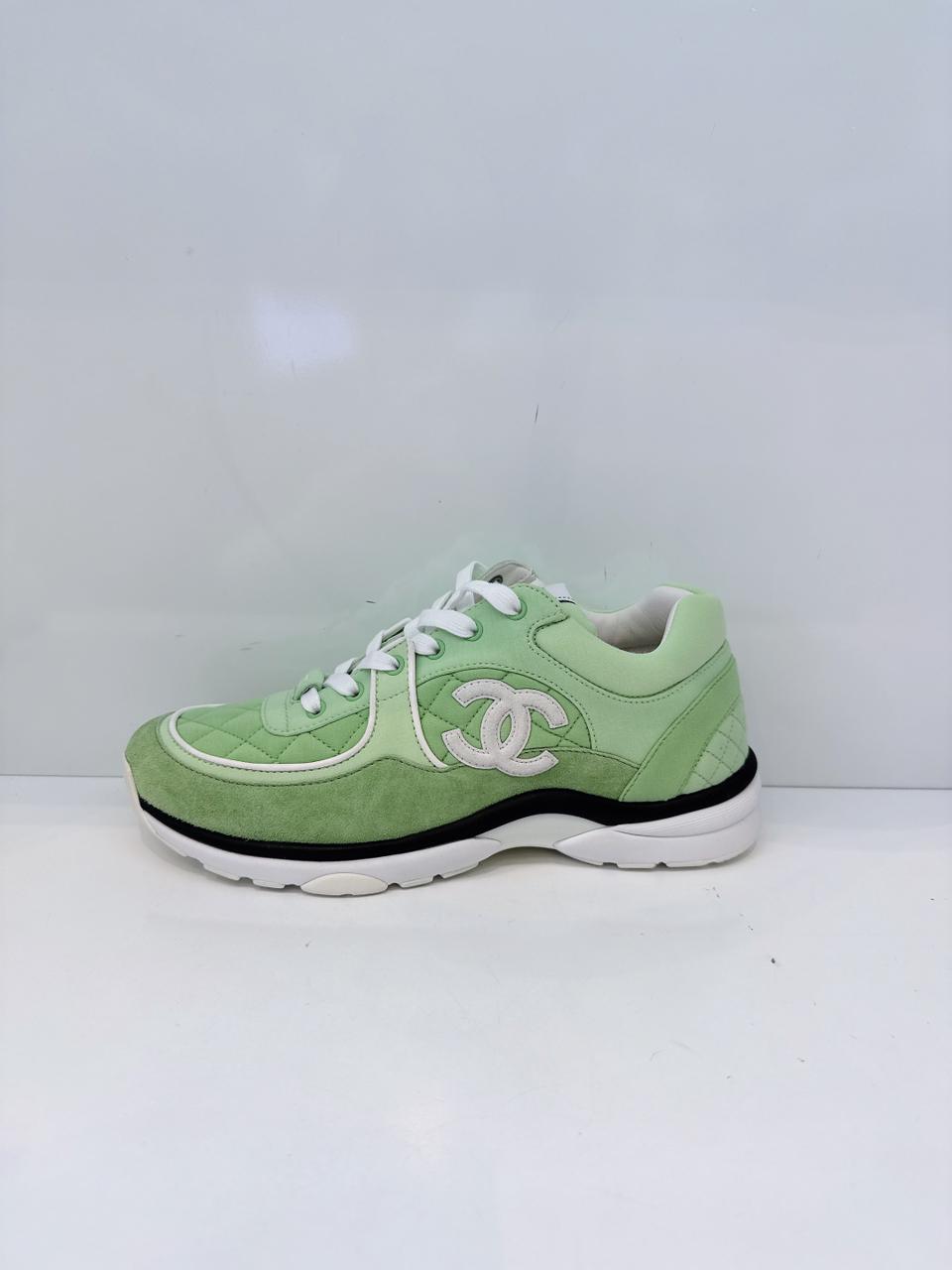 GREEN DIAMOND PATTERN CC SNEAKERS 41