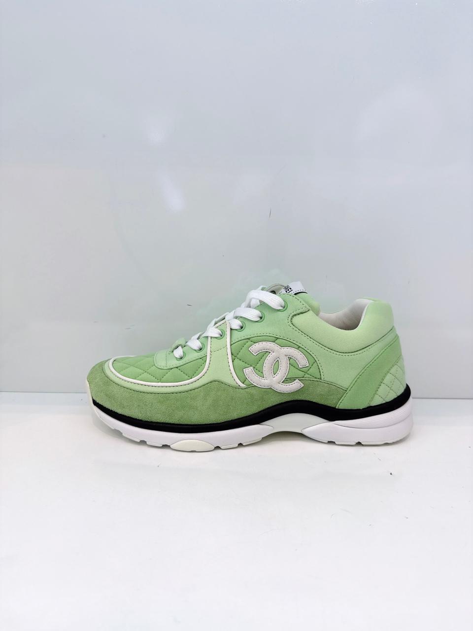 GREEN DIAMOND PATTERN CC SNEAKERS 41