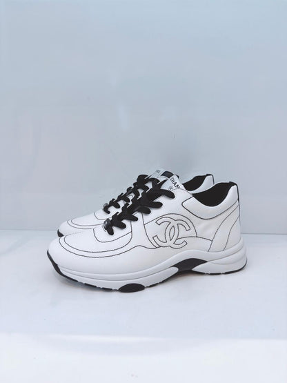 WHITE BLACK COTTON WOMENS CC SNEAKERS 41