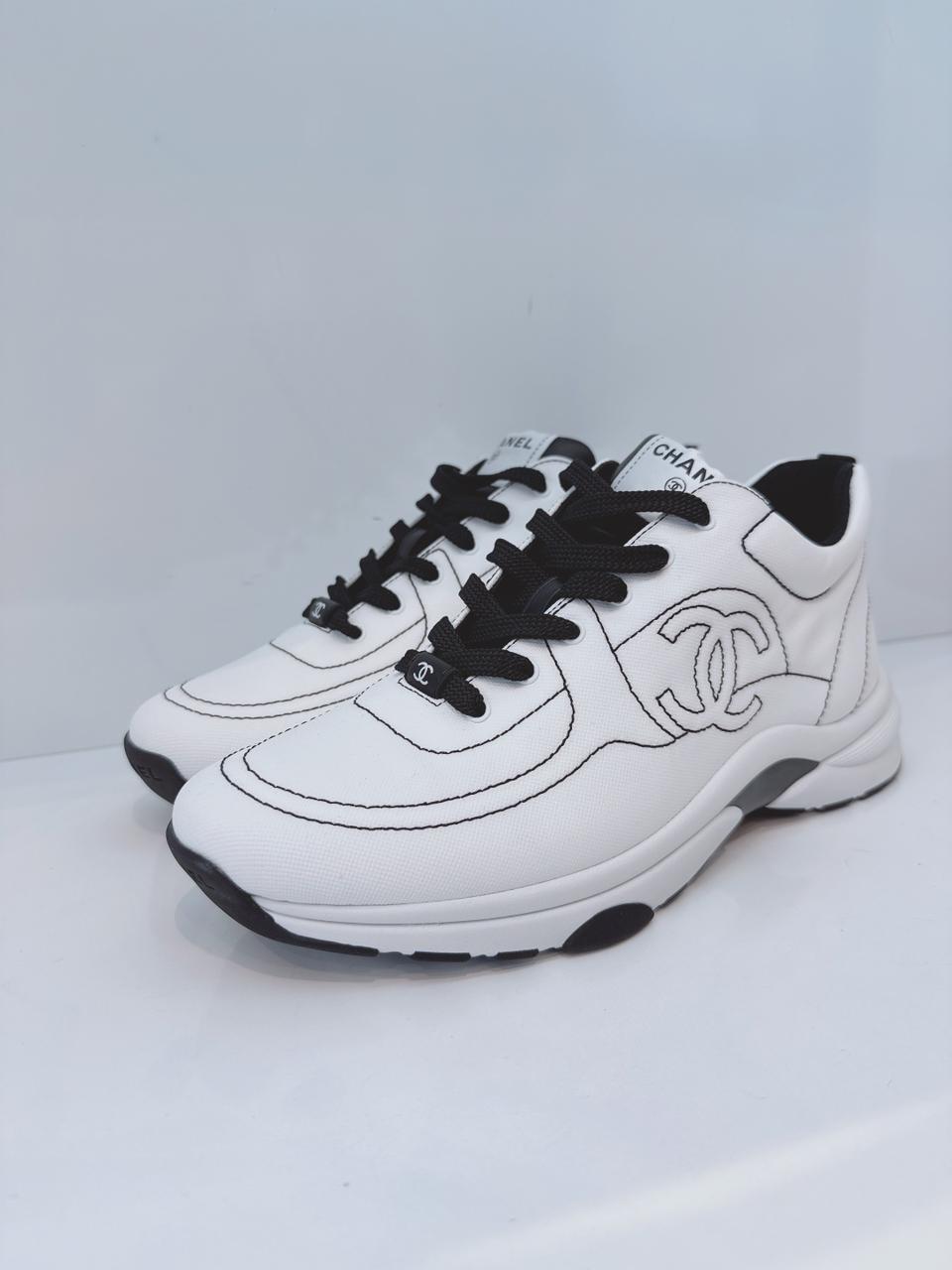 WHITE BLACK COTTON WOMENS CC SNEAKERS 41