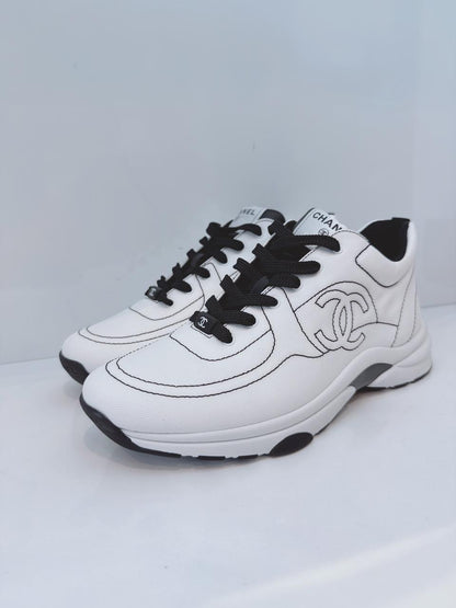 WHITE BLACK COTTON WOMENS CC SNEAKERS 41