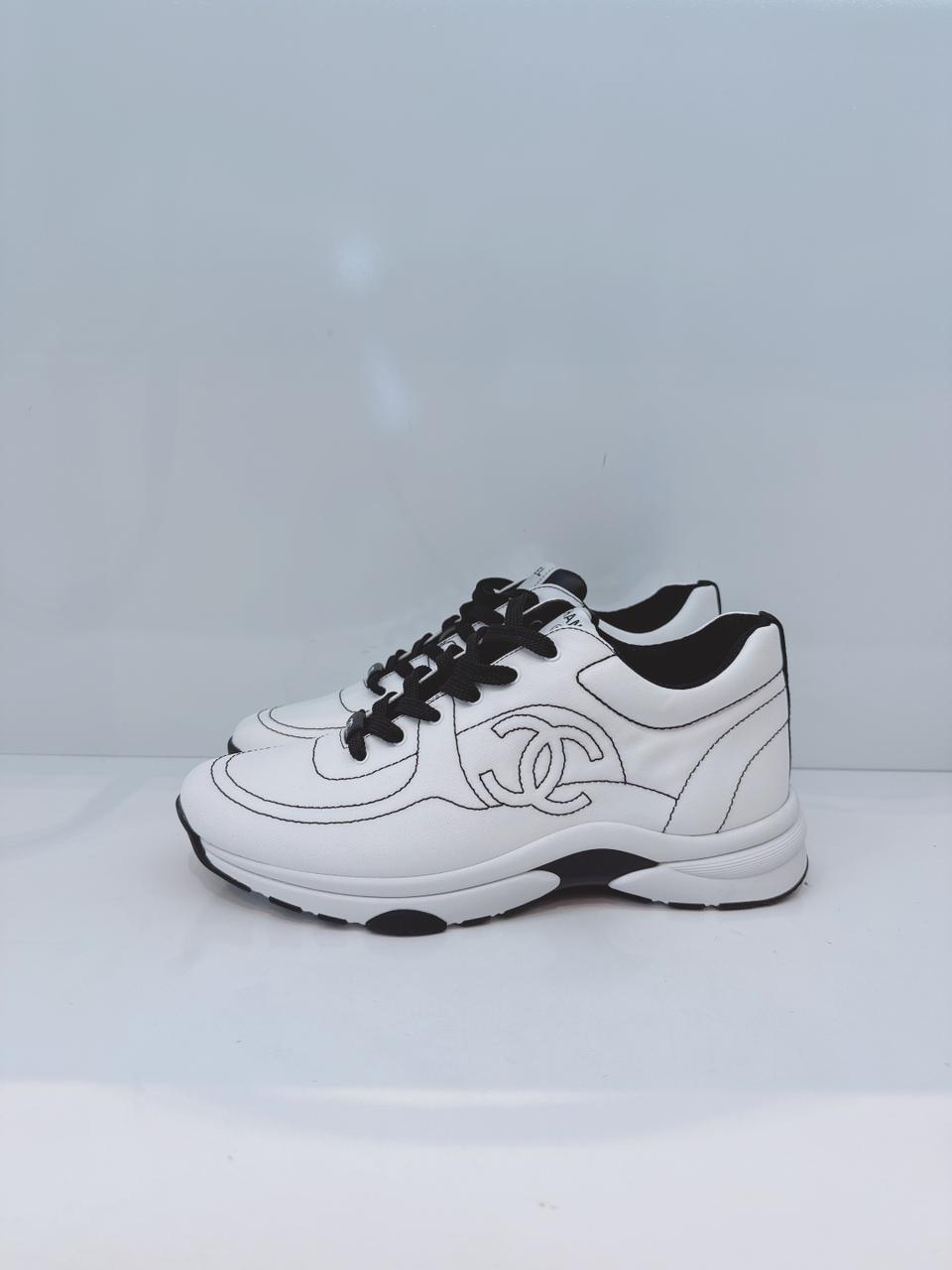 WHITE BLACK COTTON WOMENS CC SNEAKERS 41