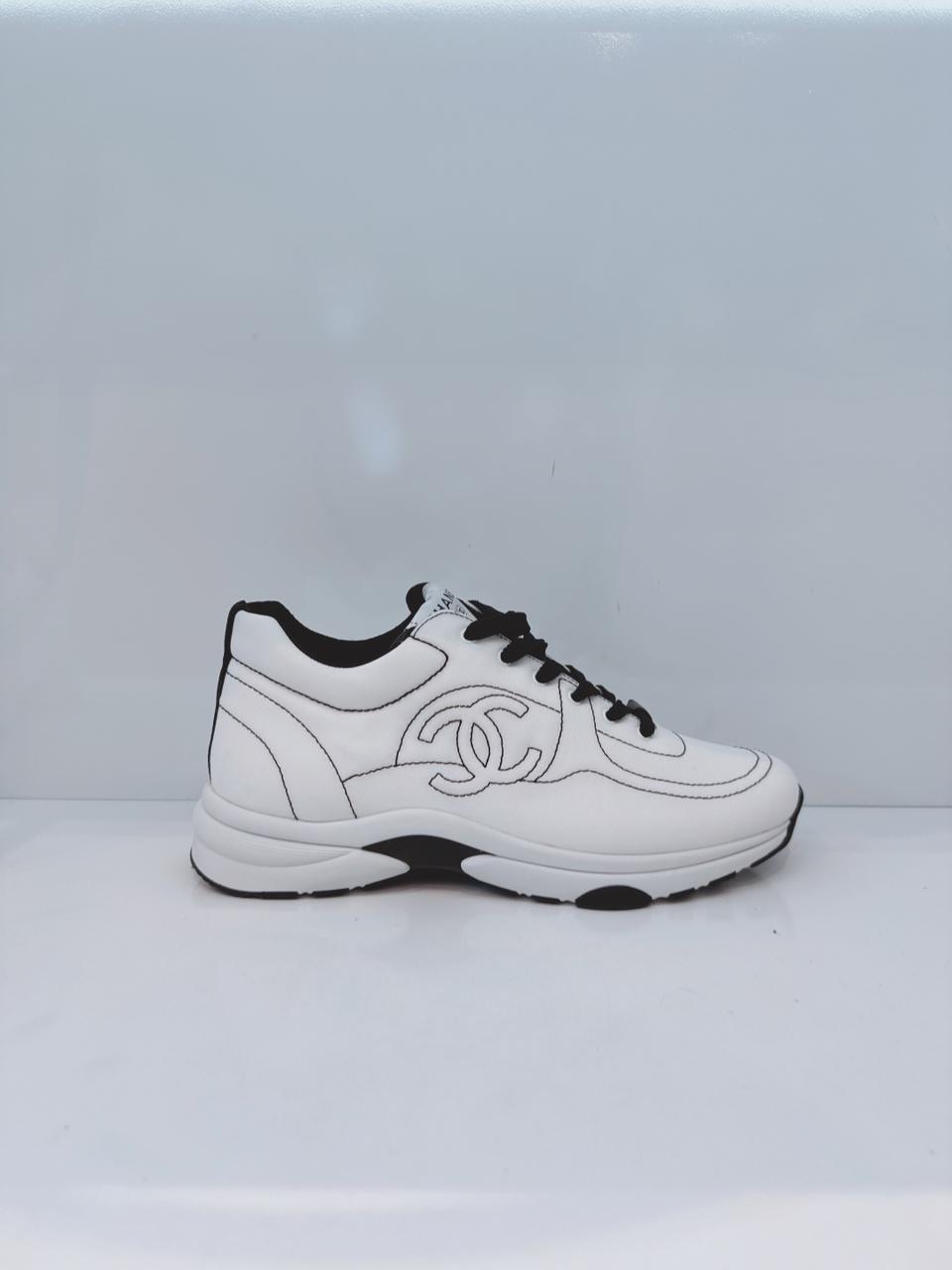 WHITE BLACK COTTON WOMENS CC SNEAKERS 41