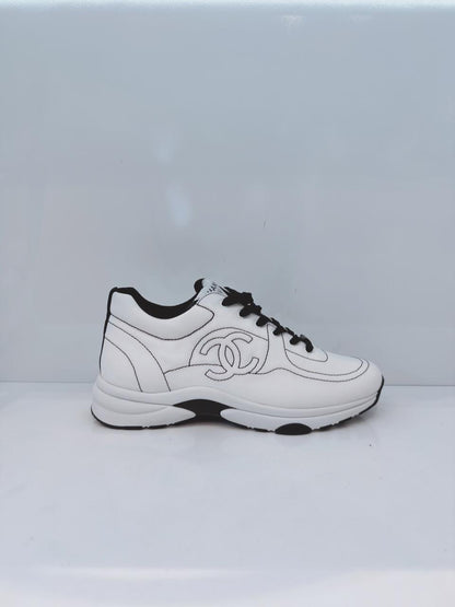 WHITE BLACK COTTON WOMENS CC SNEAKERS 41