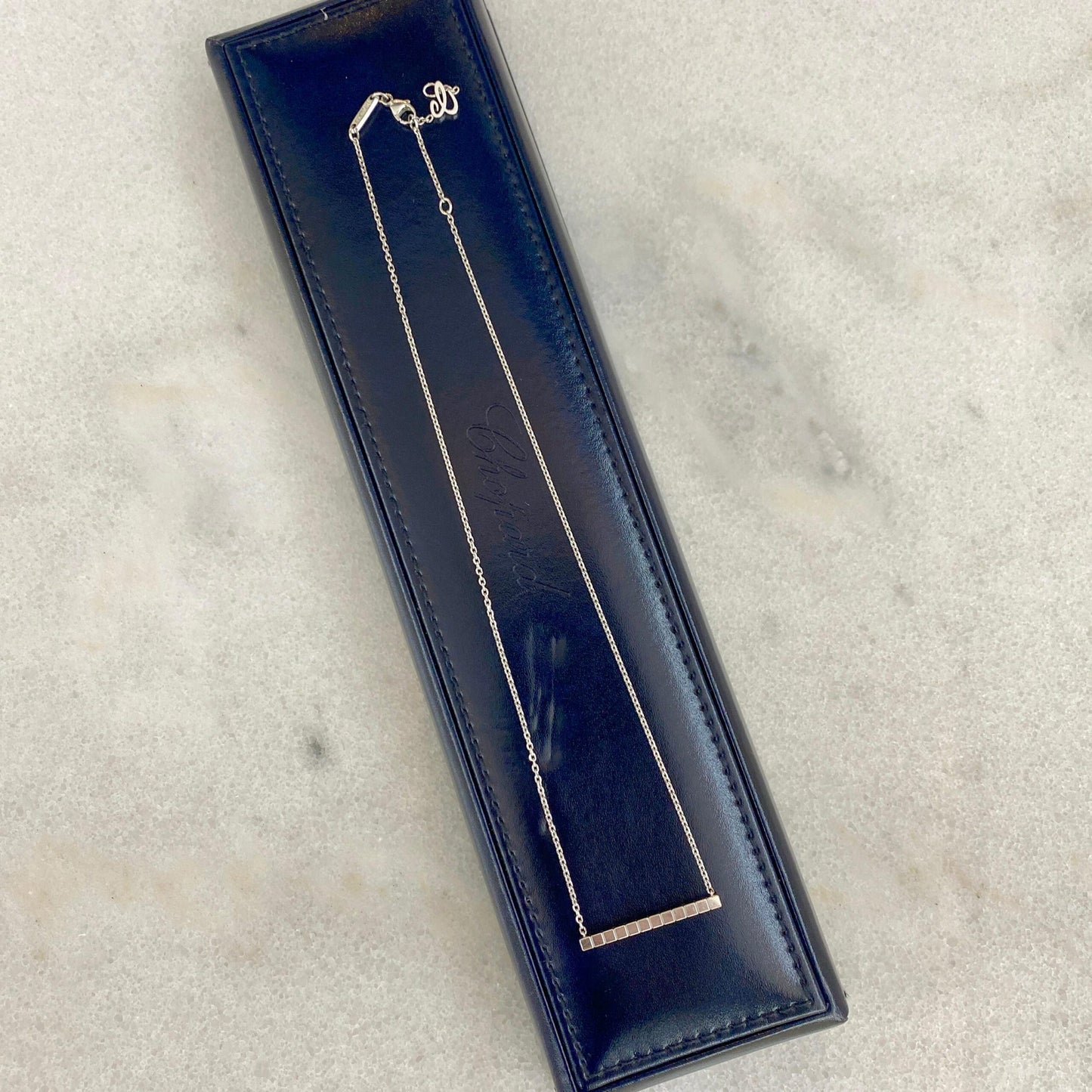 18K WHITE GOLD ICE CUBE NECKLACE