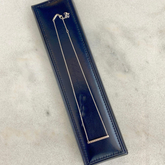 18K WHITE GOLD ICE CUBE NECKLACE