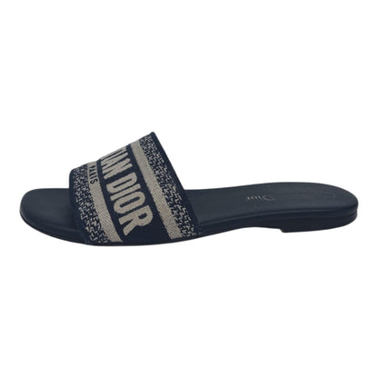 NAVY BLUE DWAY TECHNICAL FABRIC FLAT SANDALS 34.5