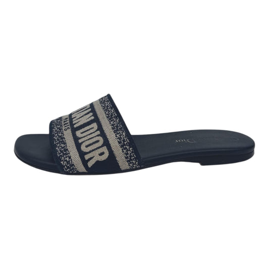 NAVY BLUE DWAY TECHNICAL FABRIC FLAT SANDALS 34.5