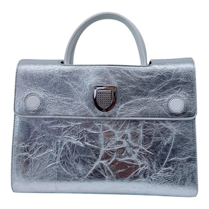 SILVER METALLIC LEATHER MEDIUM DIOREVER BAG