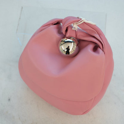 PINK SPHERE LEATHER POUCH BAG