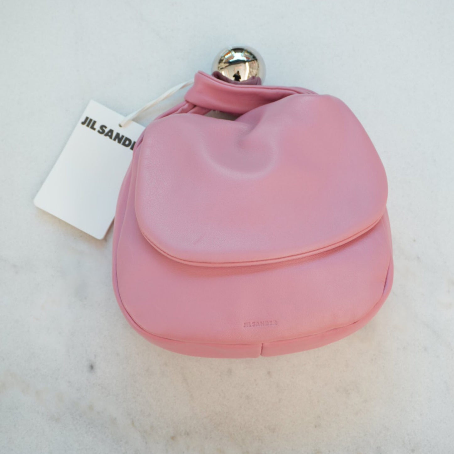 PINK SPHERE LEATHER POUCH BAG