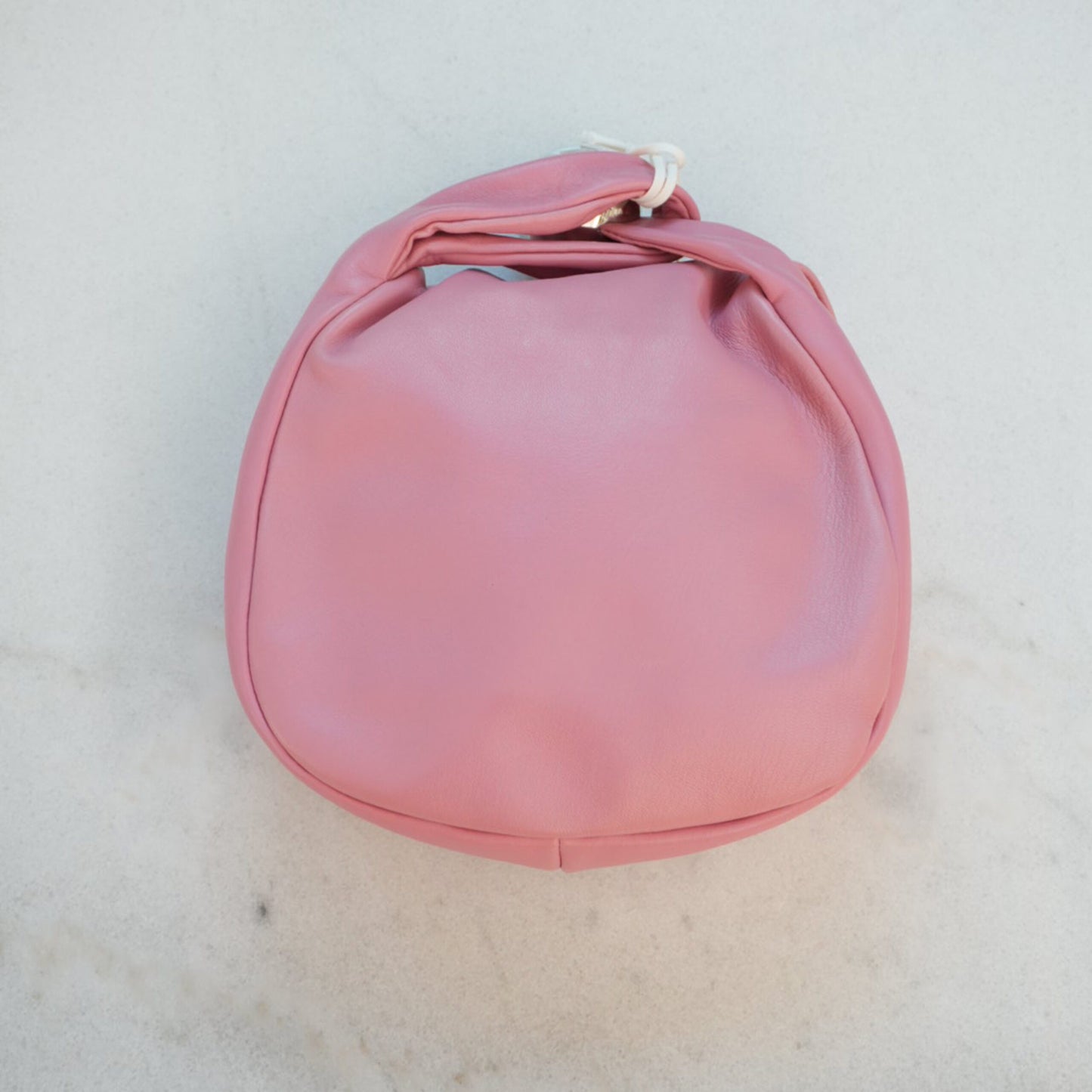 PINK SPHERE LEATHER POUCH BAG