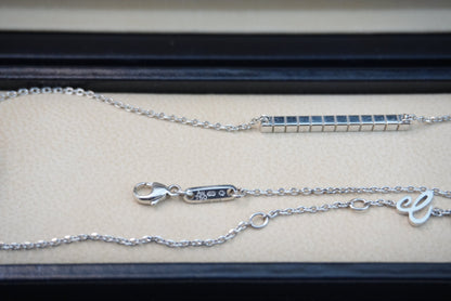 18K WHITE GOLD ICE CUBE NECKLACE