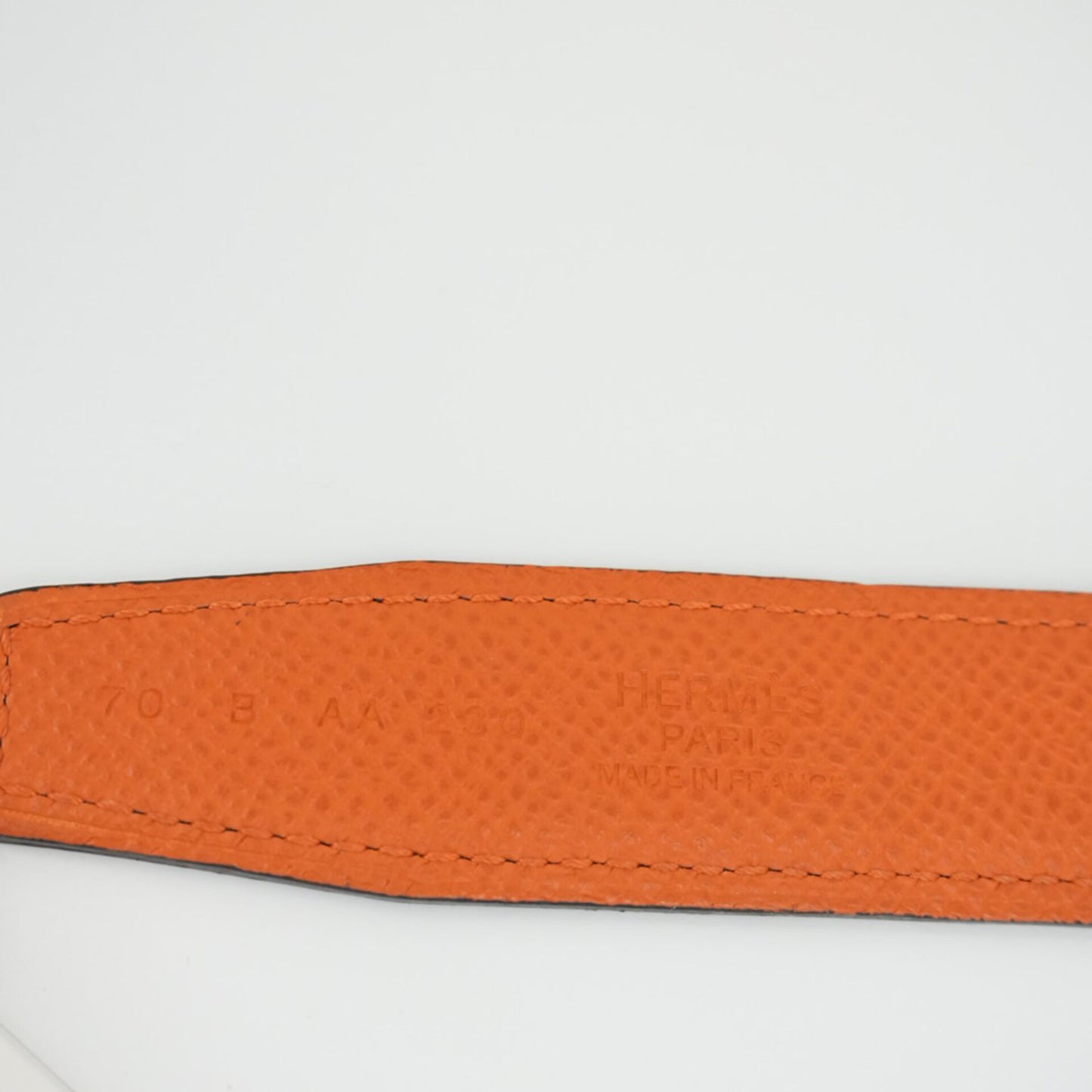 BLACK ORANGE SWIFT EPSOM 24MM MINI H BELT 70