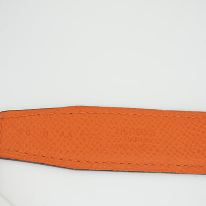 BLACK ORANGE SWIFT EPSOM 24MM MINI H BELT 70