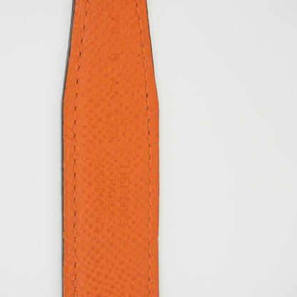 BLACK ORANGE SWIFT EPSOM 24MM MINI H BELT 70