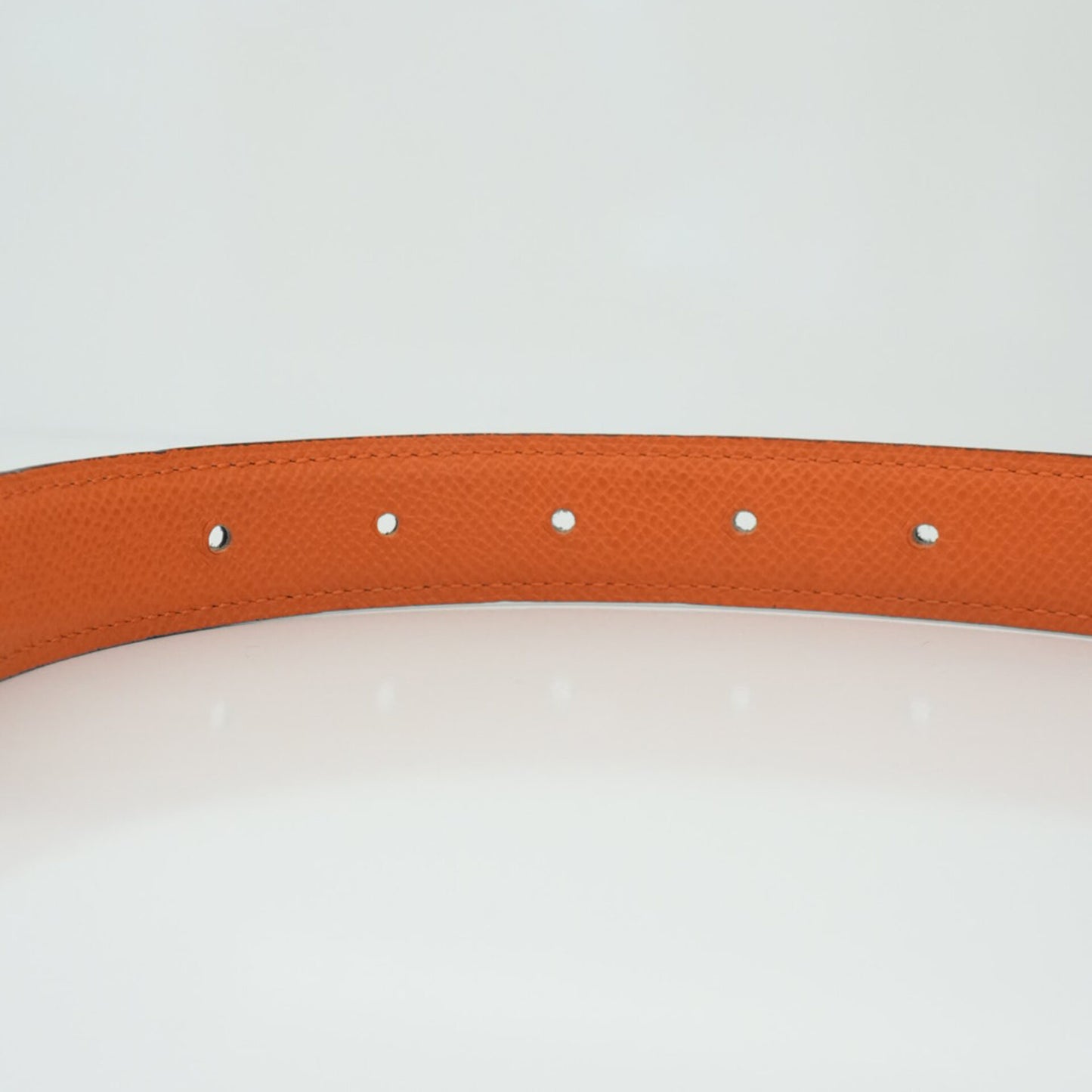 BLACK ORANGE SWIFT EPSOM 24MM MINI H BELT 70