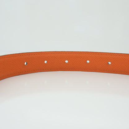 BLACK ORANGE SWIFT EPSOM 24MM MINI H BELT 70