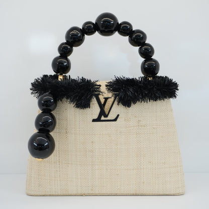 BEIGE BLACK ARTY CAPUCINES PM HANDBAG BY JEAN MICHEL OTHONIEL 065/200