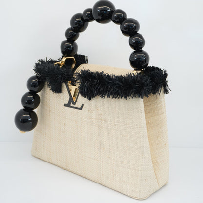 BEIGE BLACK ARTY CAPUCINES PM HANDBAG BY JEAN MICHEL OTHONIEL 065/200