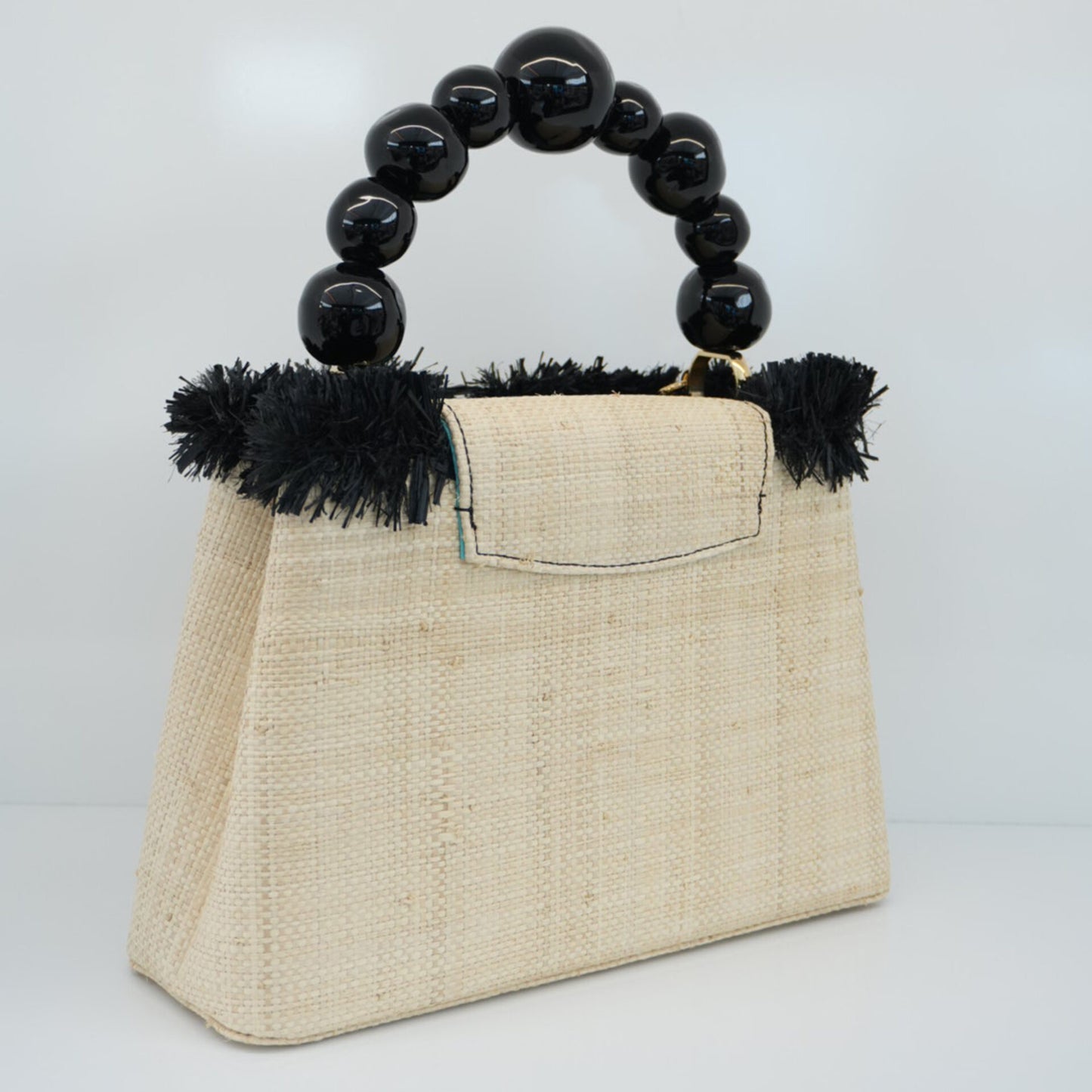 BEIGE BLACK ARTY CAPUCINES PM HANDBAG BY JEAN MICHEL OTHONIEL 065/200