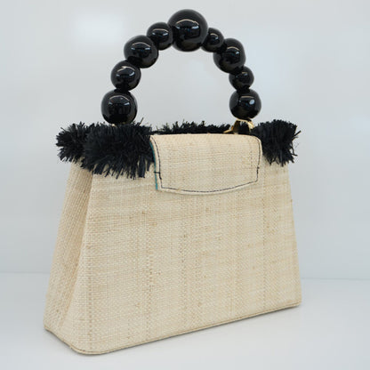 BEIGE BLACK ARTY CAPUCINES PM HANDBAG BY JEAN MICHEL OTHONIEL 065/200