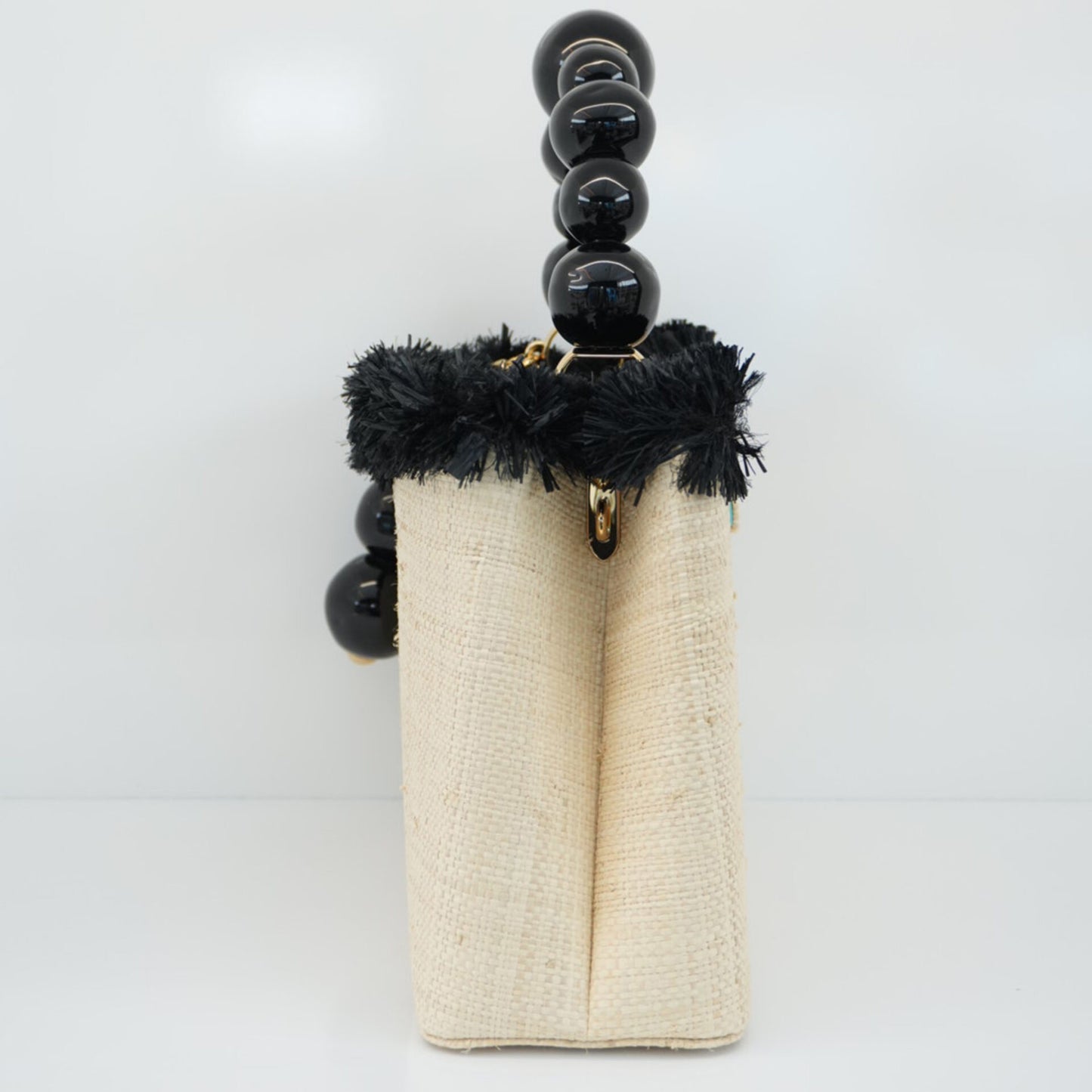 BEIGE BLACK ARTY CAPUCINES PM HANDBAG BY JEAN MICHEL OTHONIEL 065/200