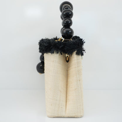 BEIGE BLACK ARTY CAPUCINES PM HANDBAG BY JEAN MICHEL OTHONIEL 065/200