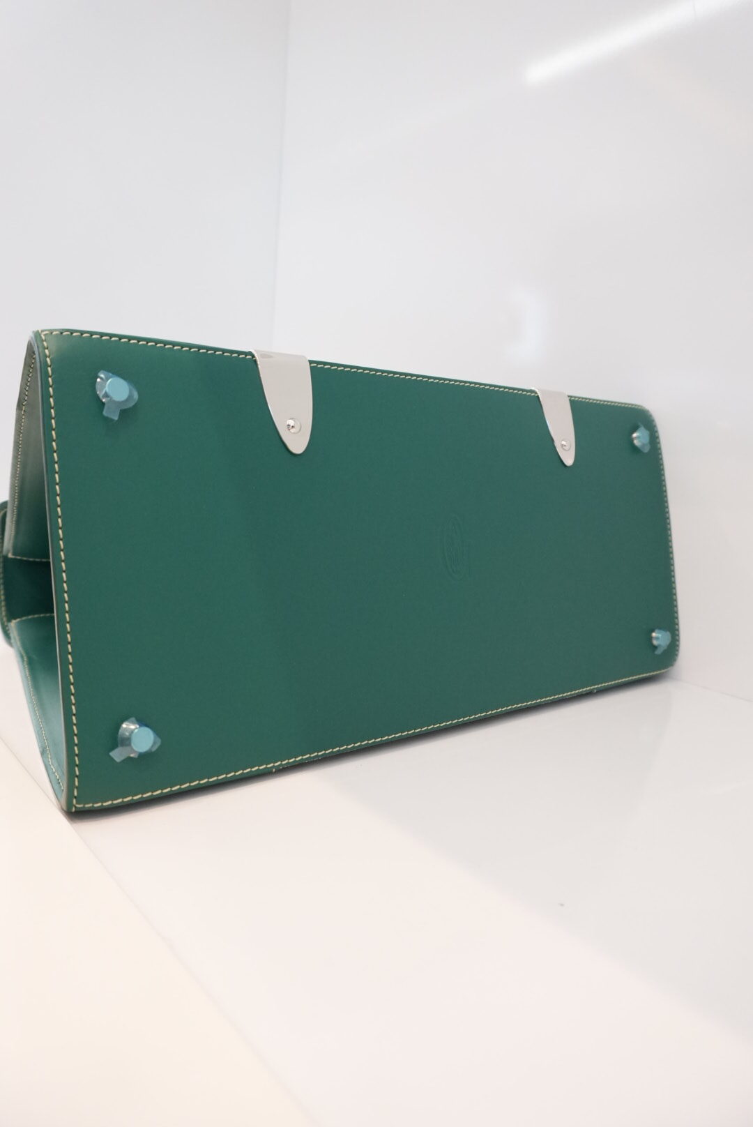 GREEN GOYARDINE COATED CANVAS AND LEATHER SAIGON MM TOP HANDLE BAG