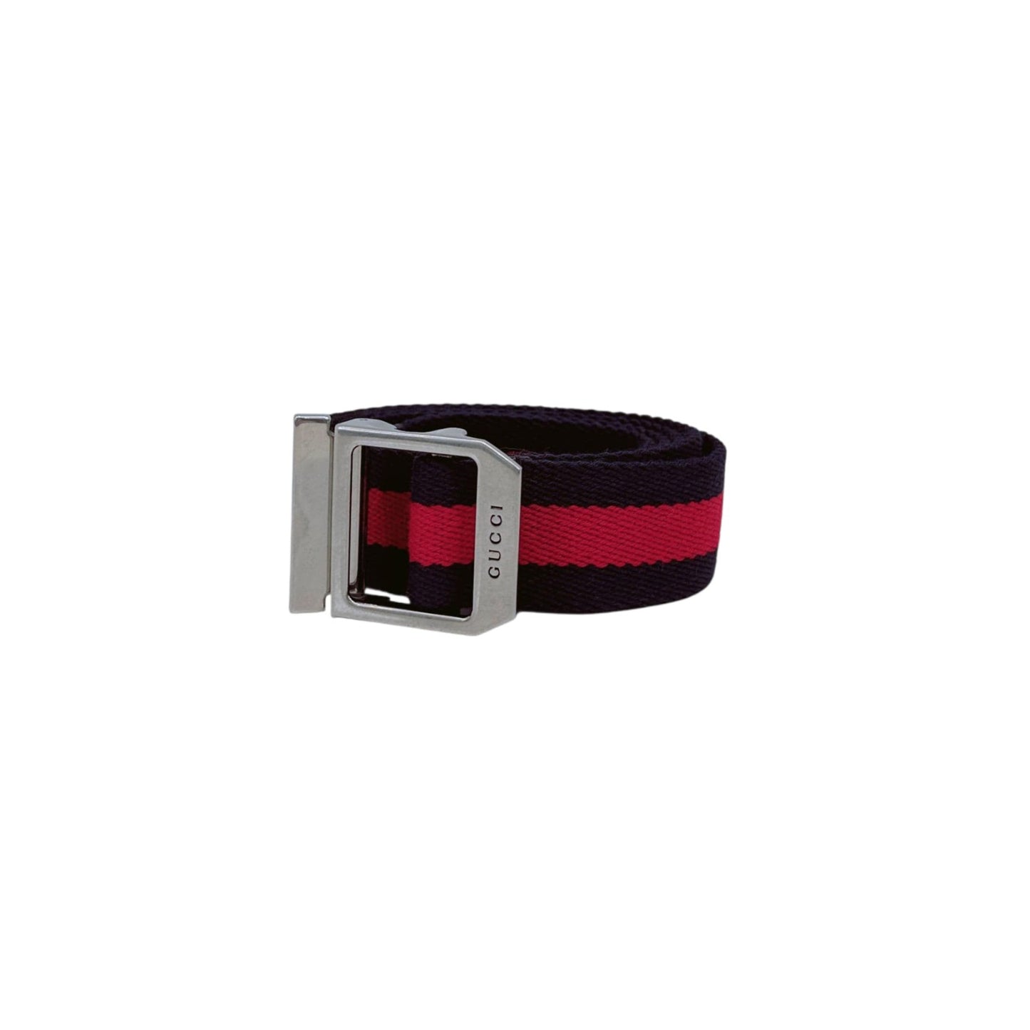 NAVY BLUE RED WEB DETAIL CANVAS BELT 80CM