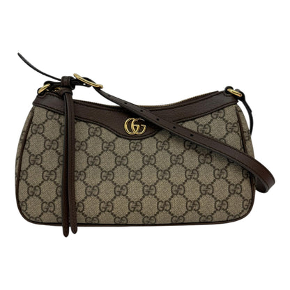 BEIGE BROWN GG SUPREME CANVAS SMALL OPHIDIA SHOULDER BAG
