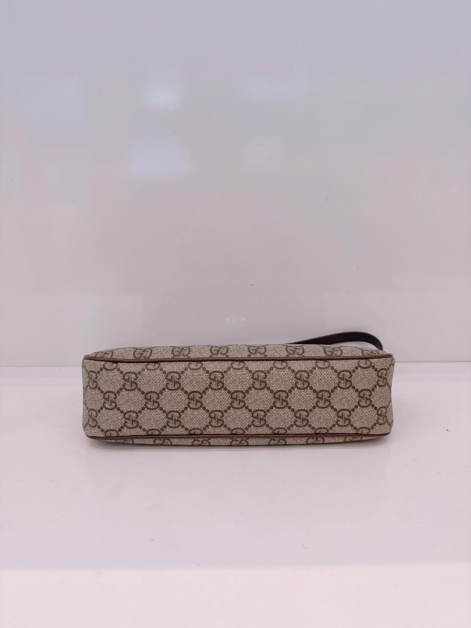 BEIGE BROWN GG SUPREME CANVAS SMALL OPHIDIA SHOULDER BAG