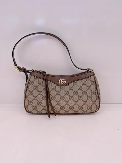BEIGE BROWN GG SUPREME CANVAS SMALL OPHIDIA SHOULDER BAG