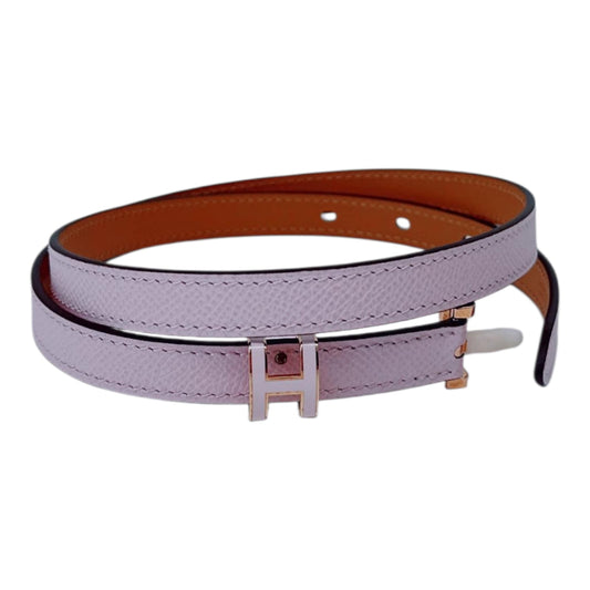 MAUVE PALE EPSOM LEATHER POP H BELT 70