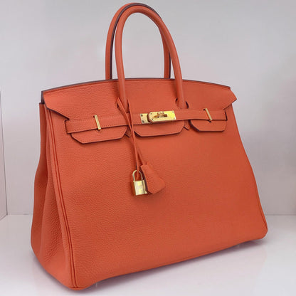 FEU ORANGE BIRKIN 35 TOGO LEATHER GOLD HARDWARE
