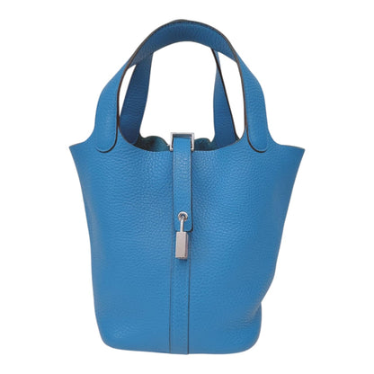 BLUE CLEMENCE LEATHER PICOTIN 18 PALLADIUM HARDWARE
