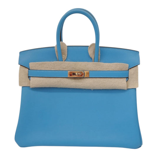 HERMES CIEL BIRKIN 25 SWIFT LEATHER GOLD HARDWARE BAG