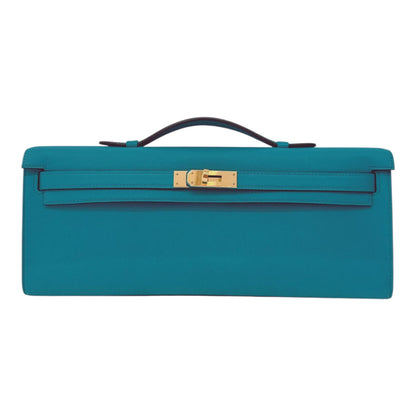 KELLY CUT VERT VERONE SWIFT LEATHER GOLD HARDWARE