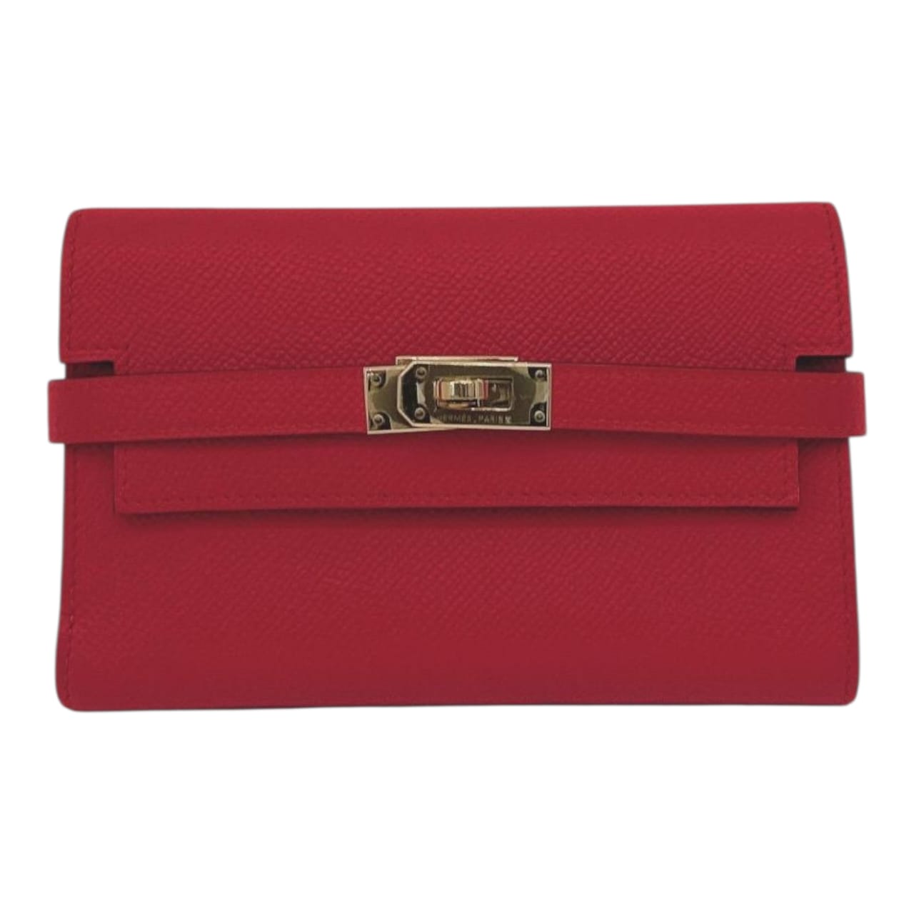 ROUGE TOMATE KELLY COMPACT WALLET EPSOM LEATHER GHW