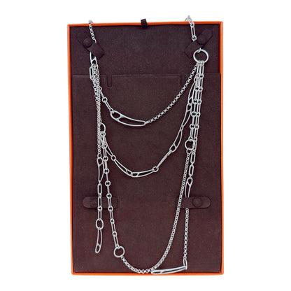 STERLING SILVER WITH TOGGLE CLOSURE CHAIN D'ANCRE PUNK LONG NECKLACE