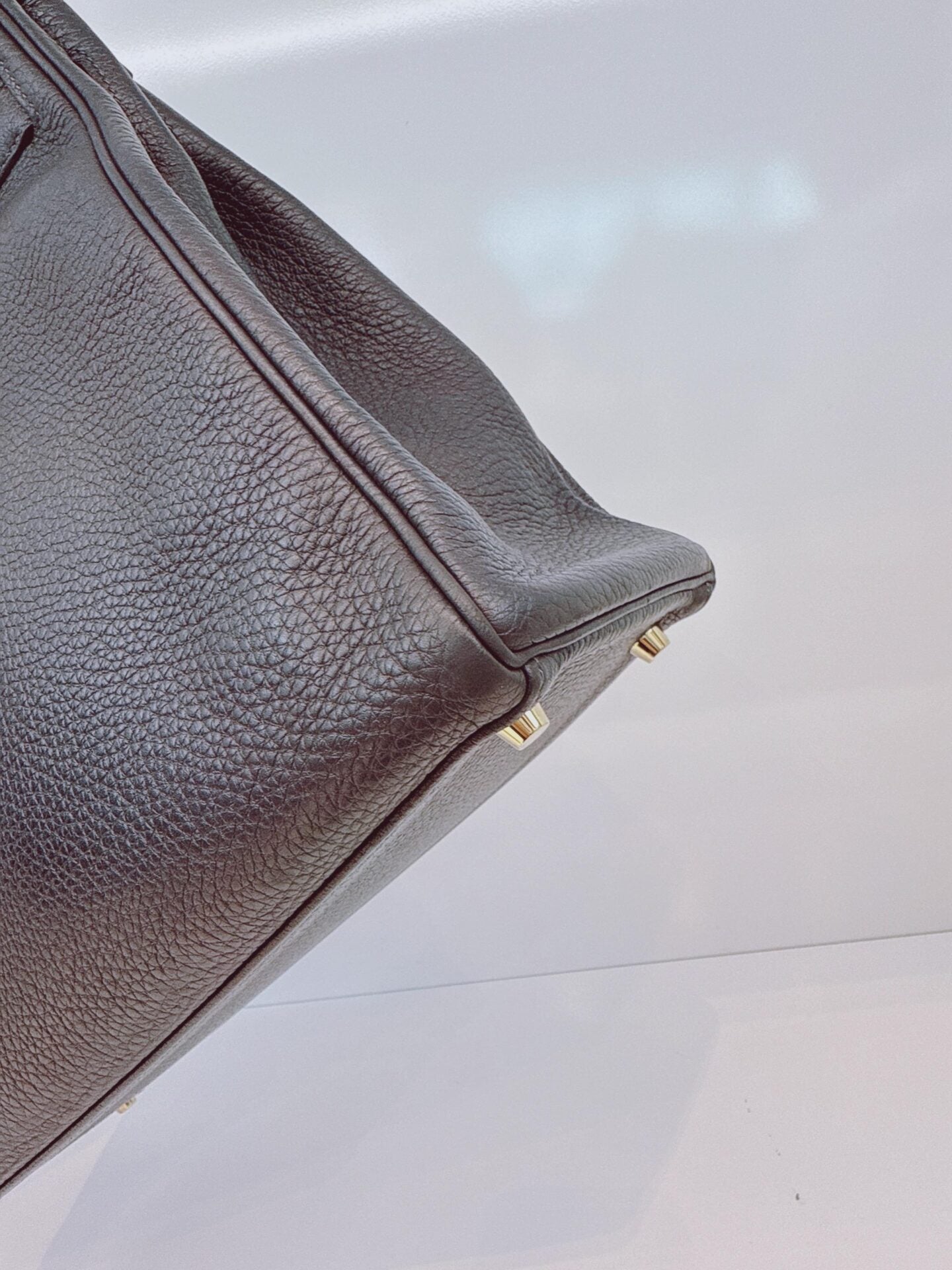 BLEU OBSCUR KELLY 35 CLEMENCE LEATHER GOLD HARDWARE