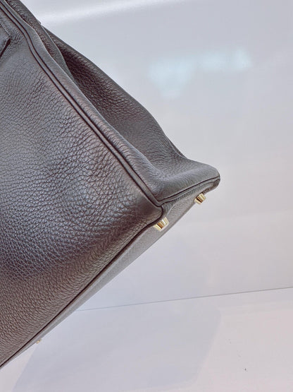 BLEU OBSCUR KELLY 35 CLEMENCE LEATHER GOLD HARDWARE