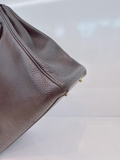 BLEU OBSCUR KELLY 35 CLEMENCE LEATHER GOLD HARDWARE