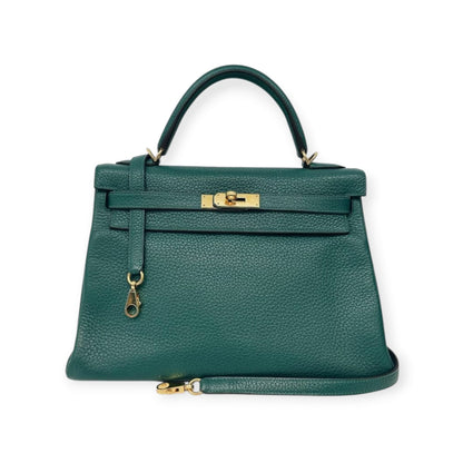 MALACHITE KELLY 32 RETOURNE TOGO LEATHER GOLD HARDWARE