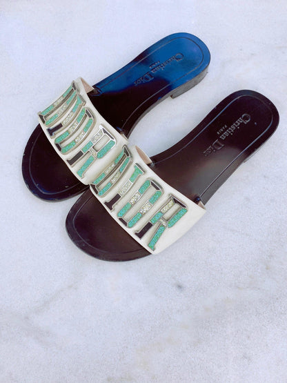CALFSKIN DIOR EVOLUTION SLIDE SANDALS 38