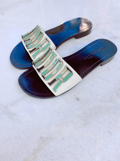 CALFSKIN DIOR EVOLUTION SLIDE SANDALS 38