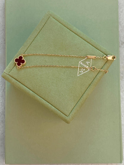 SWEET ALHAMBRA CARNELIAN 18K ROSE GOLD BRACELET