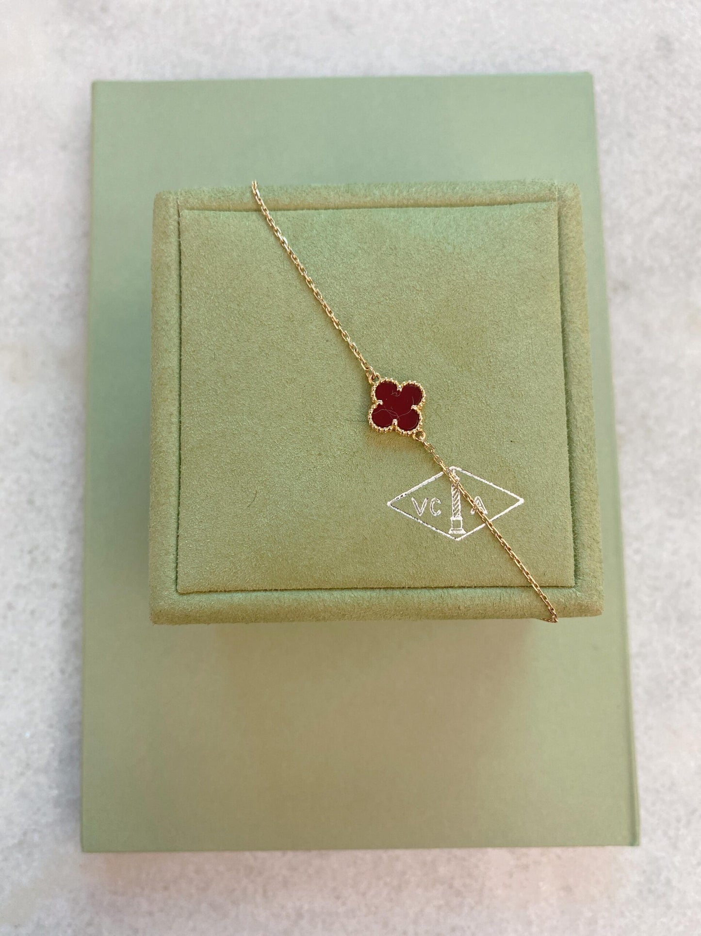 SWEET ALHAMBRA CARNELIAN 18K ROSE GOLD BRACELET