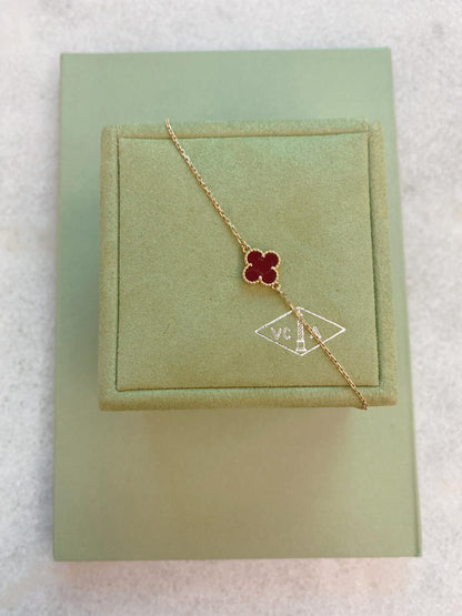 SWEET ALHAMBRA CARNELIAN 18K ROSE GOLD BRACELET