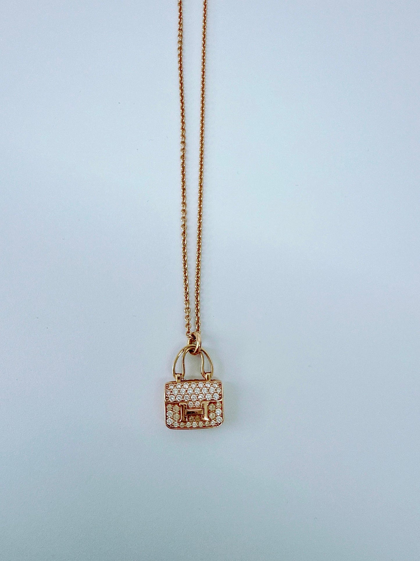 18K ROSE GOLD DIAMOND CONSTANCE PENDANT NECKLACE AND AMULETTES CONSTANCE BRACELET  SET